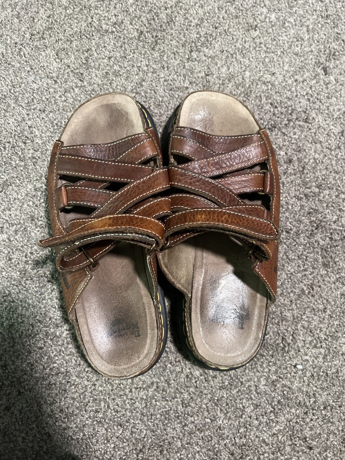 Dr. Martens × Vintage Vintage Dr. Martens Woman’s Brown Strap Sandals Size US 11 / IT 41 - 3 Thumbnail