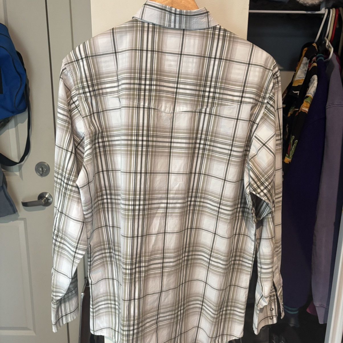Vintage Sawtooth Pearl Snap Plaid Flannel Shirt Western Cowboy Size US L / EU 52-54 / 3 - 4 Thumbnail