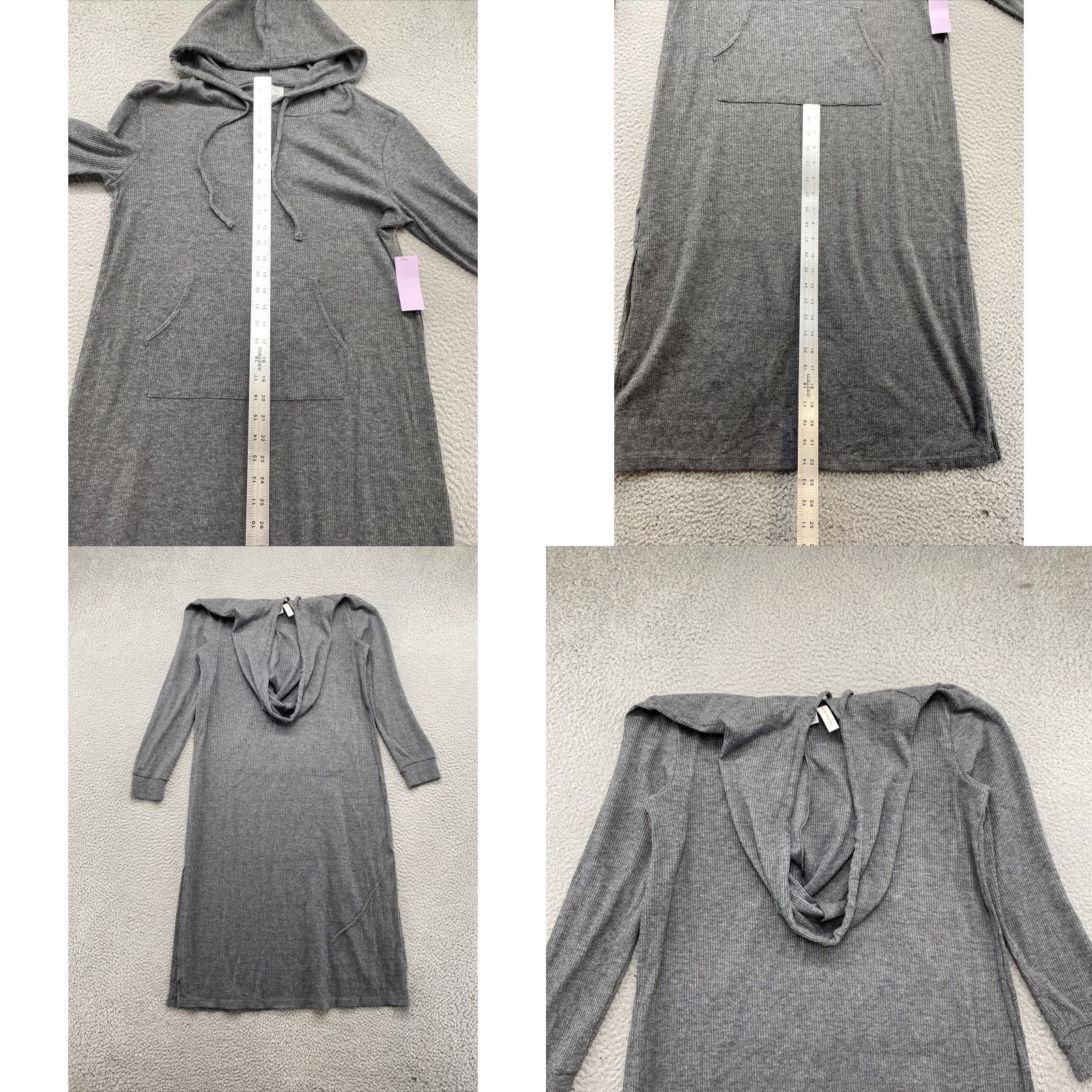 Vintage Joyspun Women’s Gray Knit Hooded Sweater Maxi Dress S Casual Womens Fall Winter Spring Lightweight Side Slit Polyester Blend Size S / US 4 / IT 40 - 8 Thumbnail