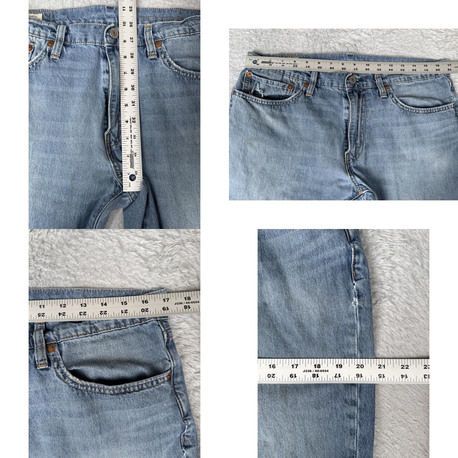 Levi's Levi's Jeans Mens 34x34 Blue Slim Fit 511 Premium Distressed 5-Pocket Zip Fly Regular Rise Low Vintage No Size US 34 / EU 50 - 9 Thumbnail