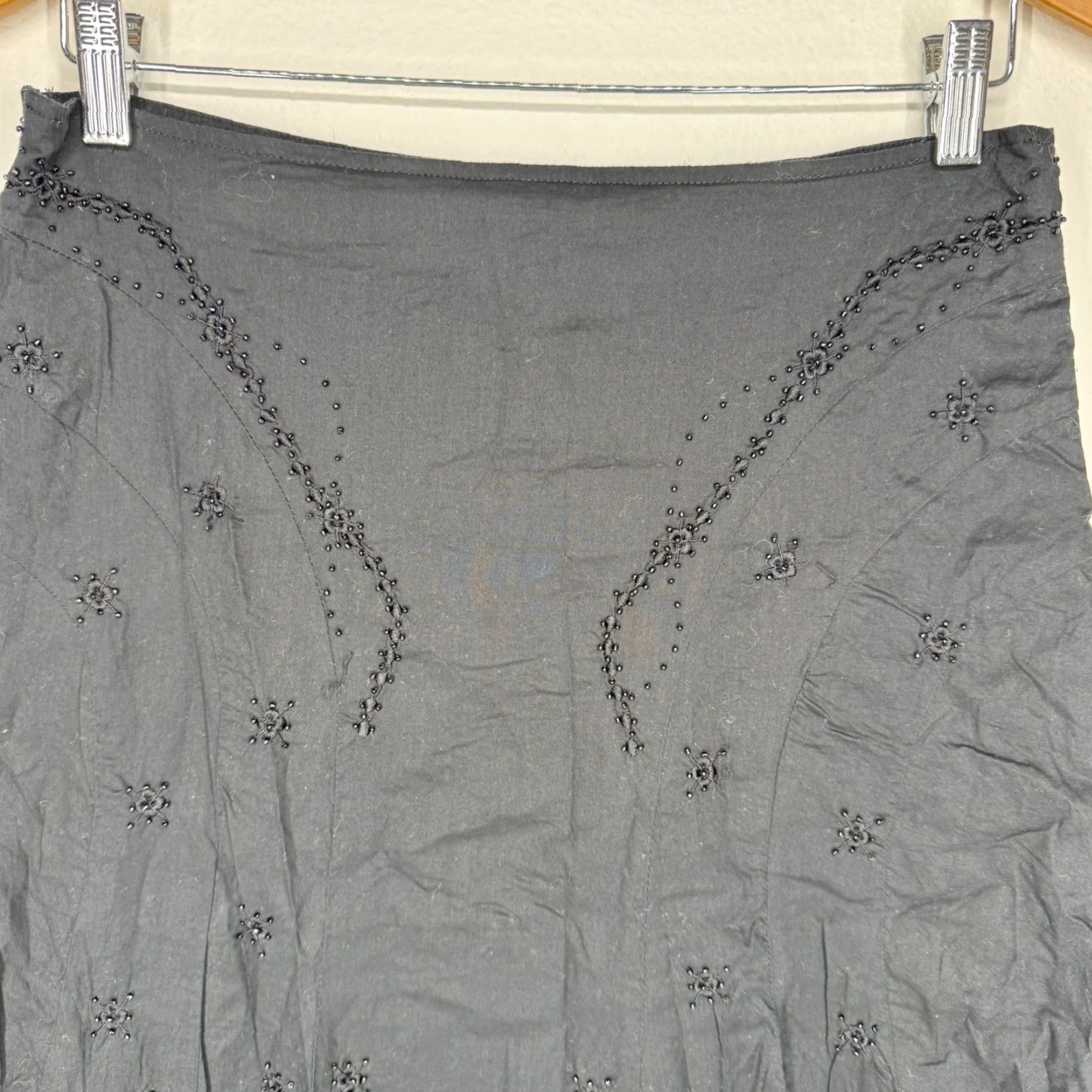 Vintage VINTAGE Beaded Embroidered Cotton Midi Skirt Womens Size 9 Whimsigoth Size 30" / US 8 / IT 44 - 2 Thumbnail