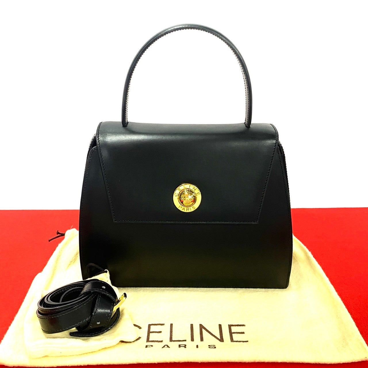 Celine Celine Shoulder Bag Black Leather Size ONE SIZE - 1 Thumbnail