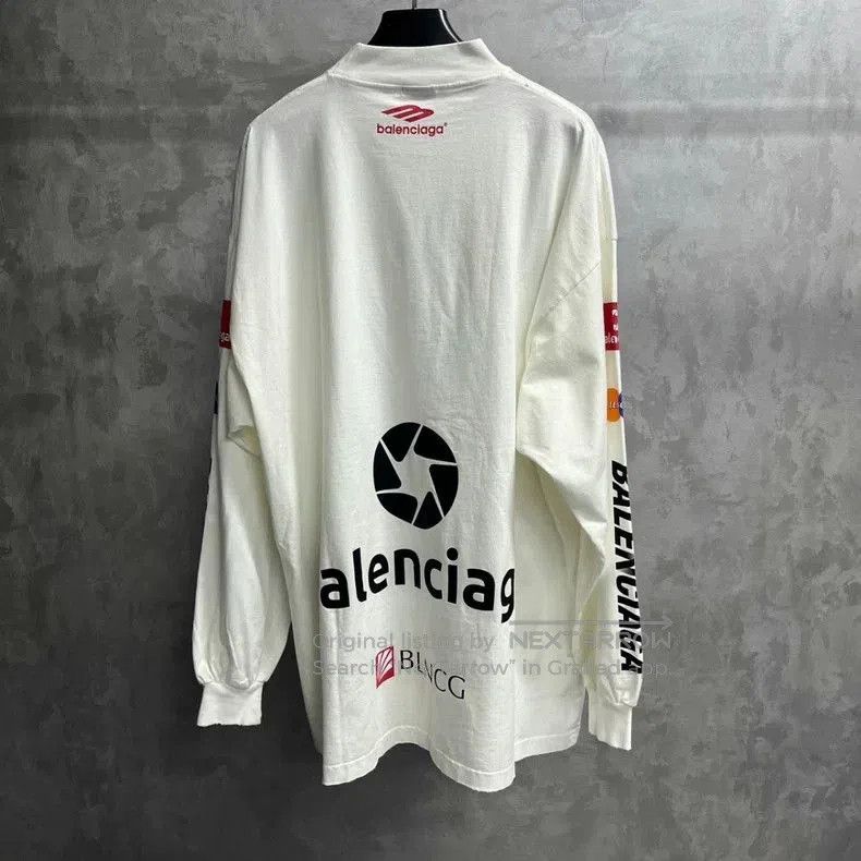 Balenciaga Balenciaga White Logo Print Long Sleeve T-Shirt. Size US S / EU 44-46 / 1 - 2 Thumbnail