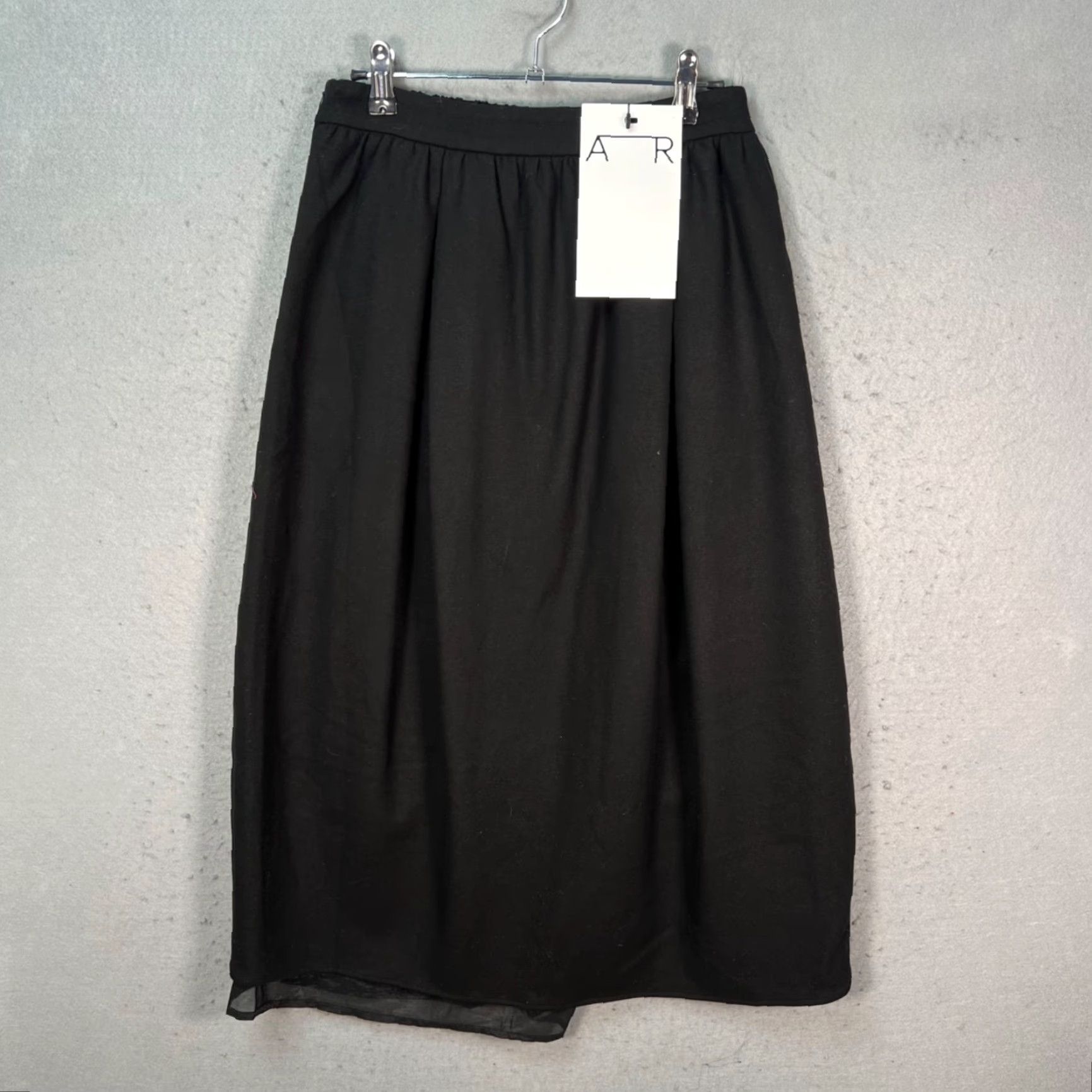 Vintage Pre Preworks Womens Midi Skirt Black Elastic Waist A-Line Elastic Waist, Knee-Length Size 32" / US 10 / IT 46 - 2 Thumbnail