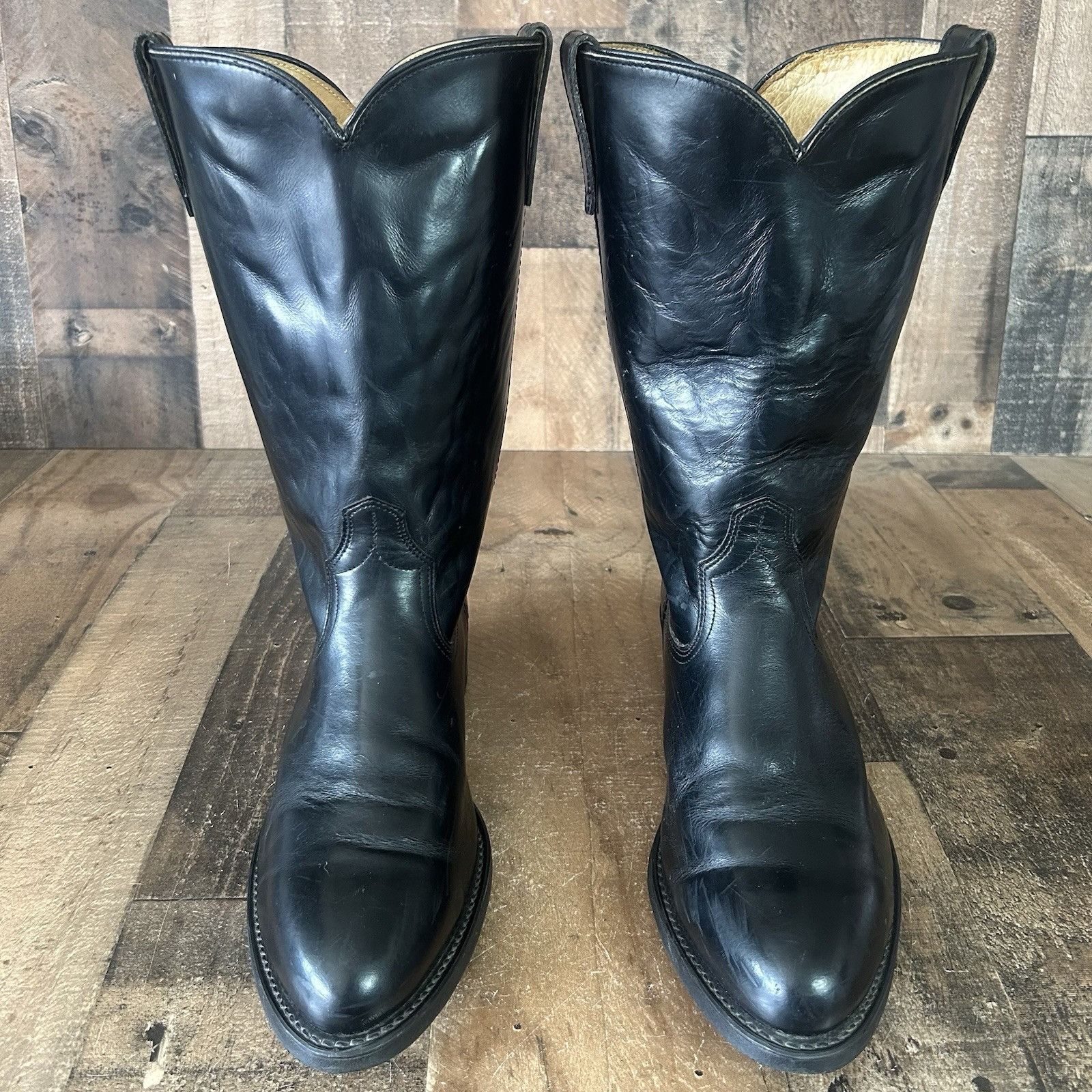Acme Clothing Acme Vintage Black Oil Resistant Cowboy Boots Mens 10.5 EW Size US 10.5 / EU 43-44 - 1 Thumbnail