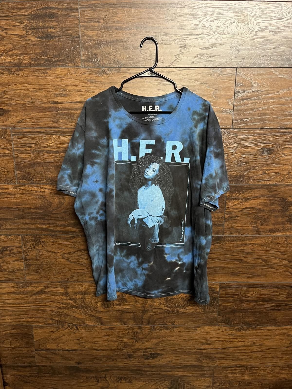 Designer H.E.R. Tour T-shirt Tie-Dye Shirt When we goin' slide? 3XL Size US XXL / EU 58 / 5 - 1 Thumbnail