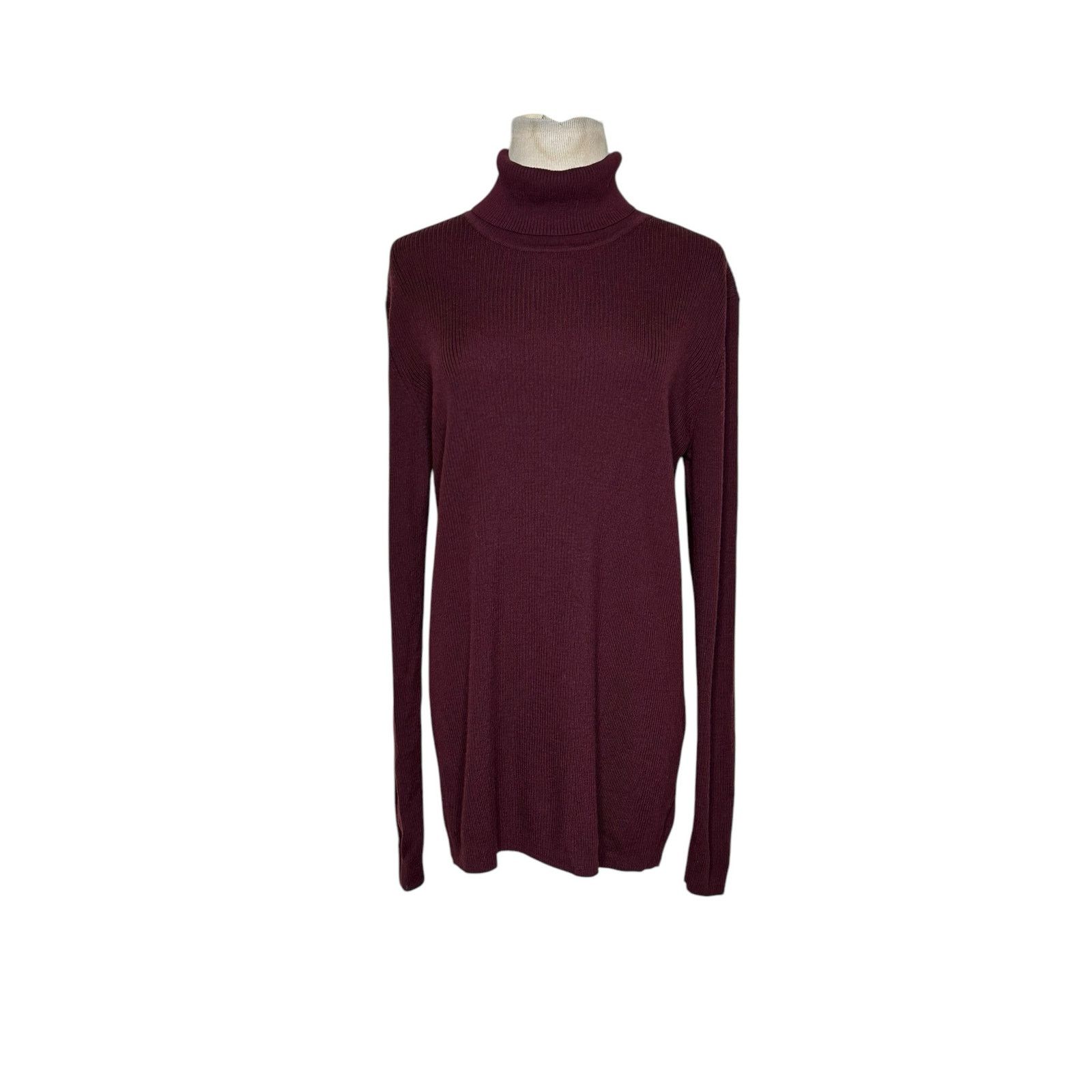Muji Muji burgundy knit turtle neck sweater size Large Size L / US 10 / IT 46 - 9 Thumbnail
