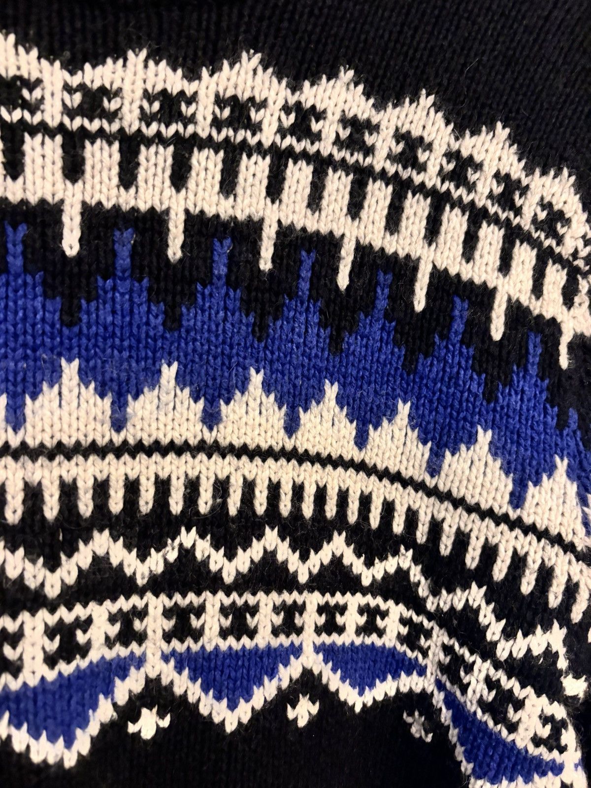 Polo Ralph Lauren Polo Ralph Lauren Black Blue Fair Isle Sweater Vintage Size US S / EU 44-46 / 1 - 3 Thumbnail