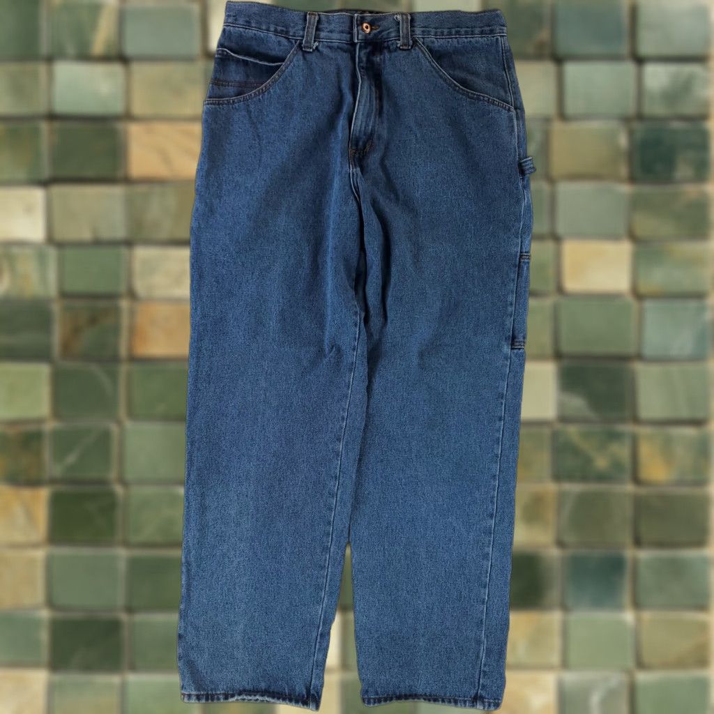 Guess VINTAGE Guess Jeans VTG 90s Carpenter Made USA Blue Baggy Mens 36 Wide-Leg 36x32 Official USA Made Mens Baggy Carpenters Jeans Size US 36 / EU 52 - 1 Thumbnail