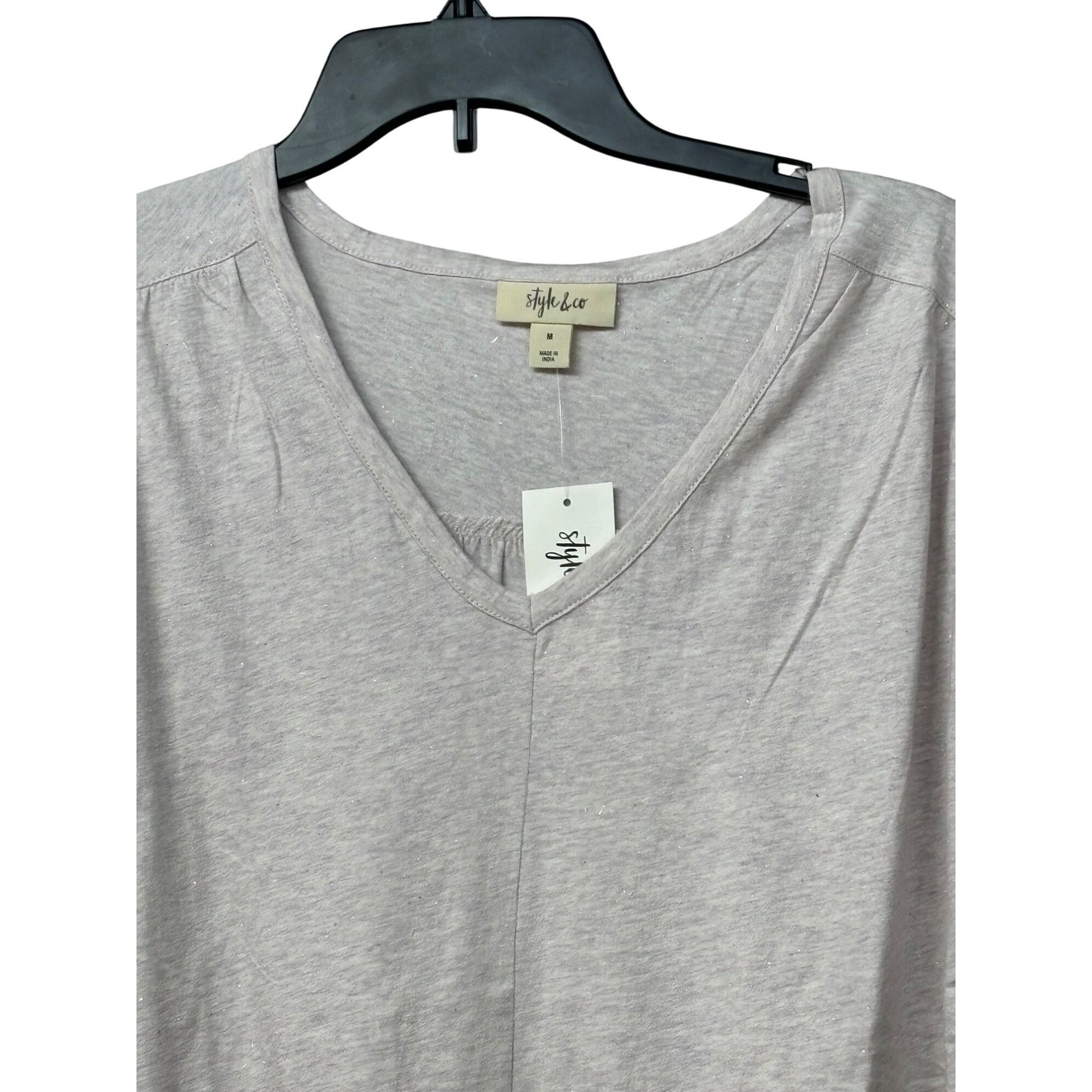 Style & Co Style & co Women’s Dolman sleeve V-neck top, Lavender Cloud, Size M / US 6-8 / IT 42-44 - 4 Thumbnail
