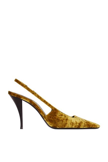 Saint Laurent Paris o1bcso1str1124 Blade Slingback Pumps in Yellow Size US 7.5 / IT 37.5 - 1 Thumbnail