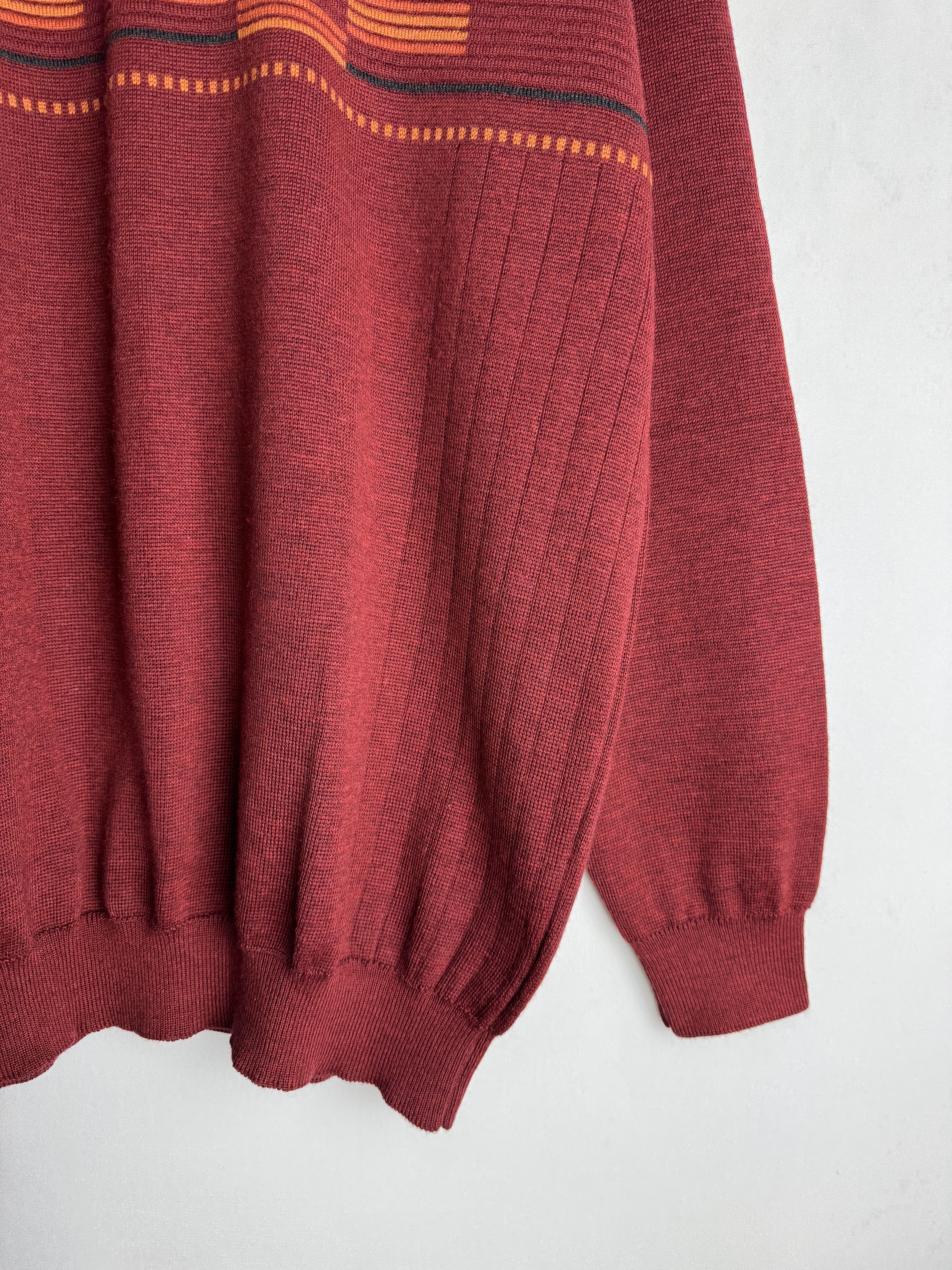 Vintage WESTBURY men’s geometric wool blend sweater Size US XXL / EU 58 / 5 - 7 Thumbnail