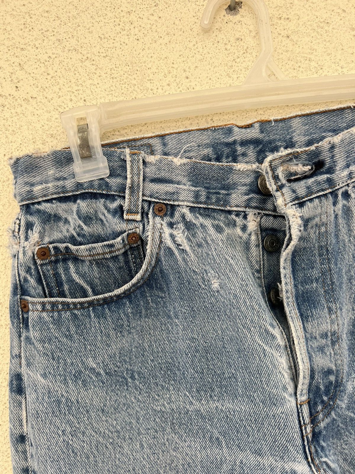 Levi's Vintage 80s Levi’s 701 Distressed Fade Denim Buttonfly Jeans Size US 29 - 7 Thumbnail