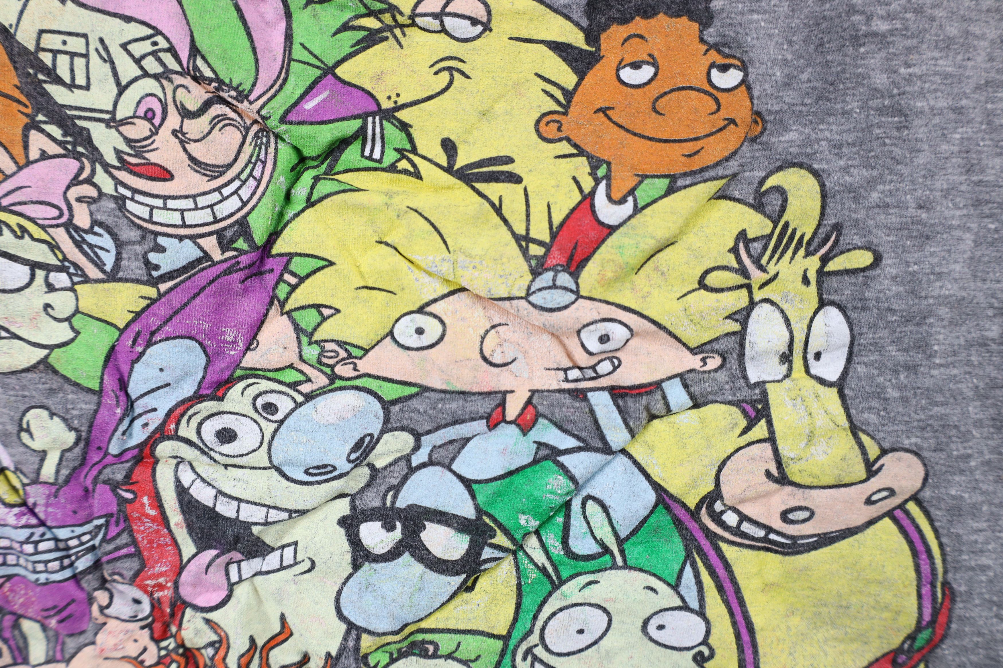 Vintage Y2K Retro Nickelodeon Cartoons Jersey Knit T-Shirt Gray Size US XXL / EU 58 / 5 - 6 Thumbnail
