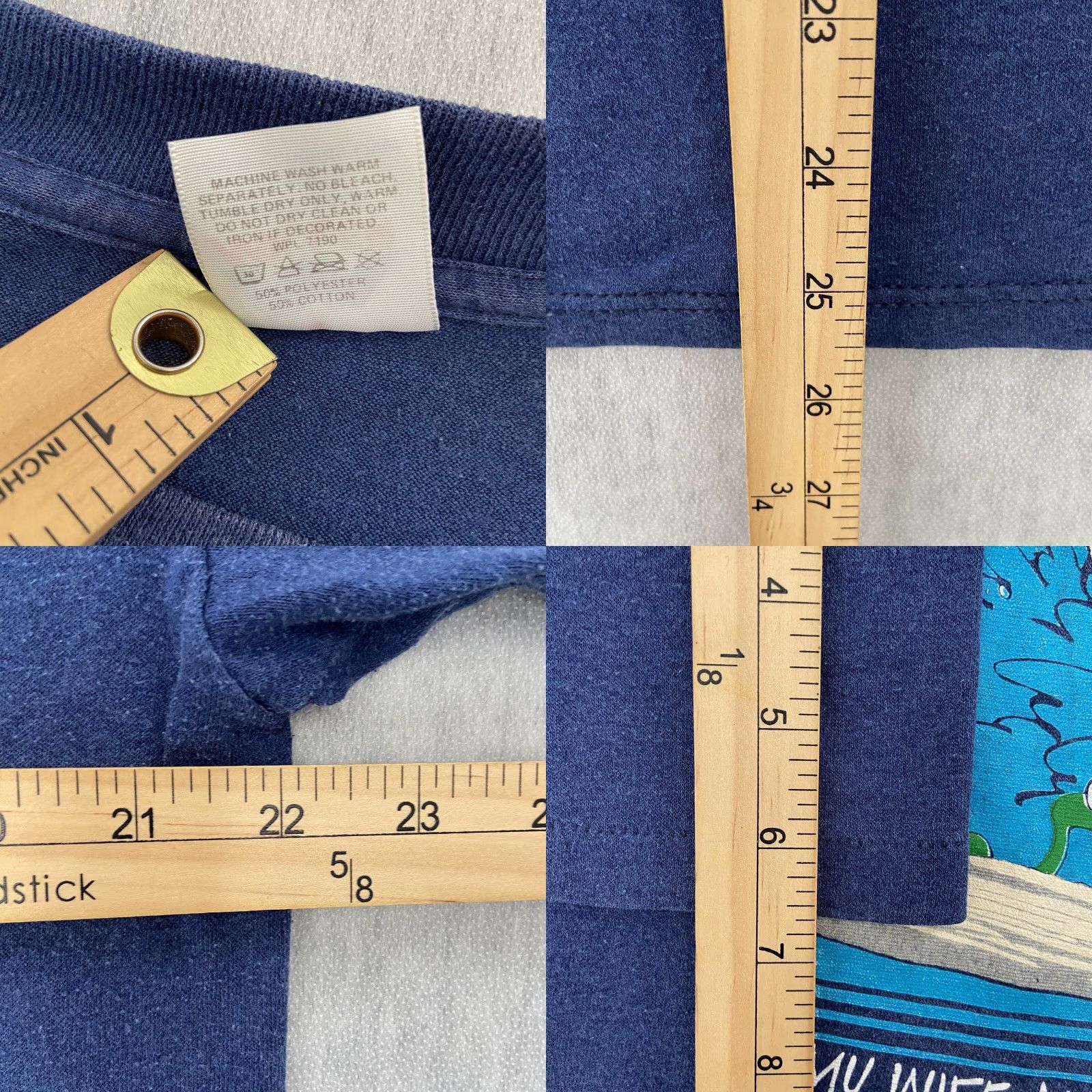 Vintage VINTAGE Miller Brand Fishing Shirt Mens 90s Extra Large Blue Tee Graphic Funny T-Shirt 2 Rule Adult XL Blue 90s Mens Size US XL / EU 56 / 4 - 8 Thumbnail