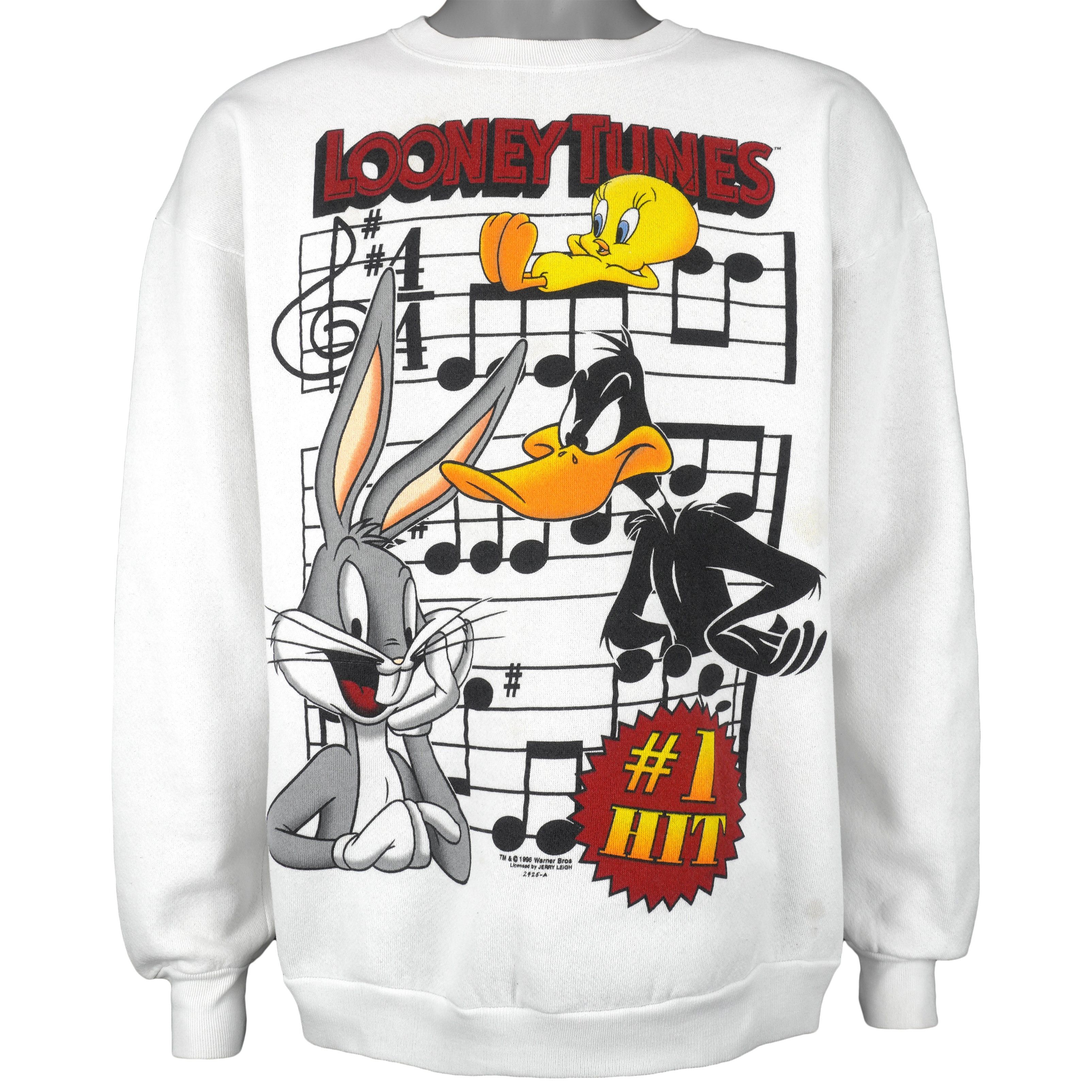 Vintage Looney Tunes - #1 Hit Crew Neck Sweatshirt 1996 Size US L / EU 52-54 / 3 - 1 Thumbnail