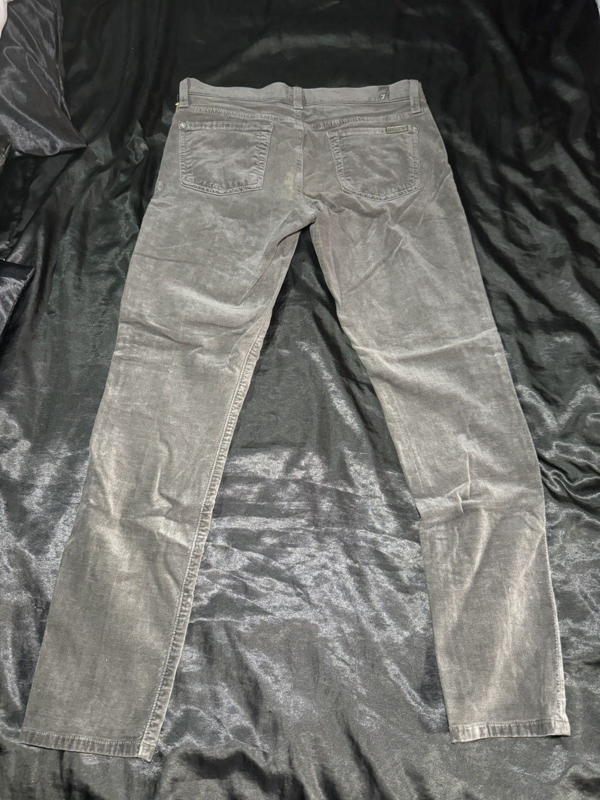 7 For All Mankind Dark Green Suede Skinny Pants Size 26" / US 2 / IT 38 - 3 Thumbnail