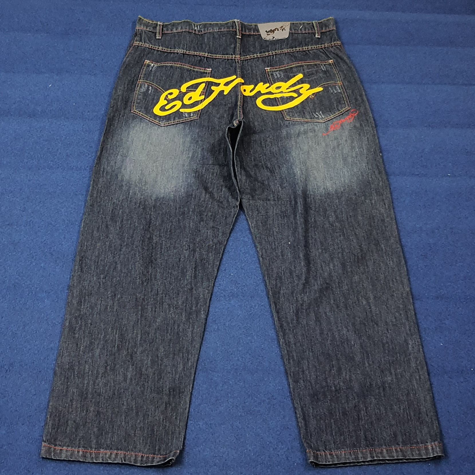 Ed Hardy Vintage Ed Hardy Skull Embroidered Custom Logo Jeans C272N18 Size US 43 - 4 Thumbnail