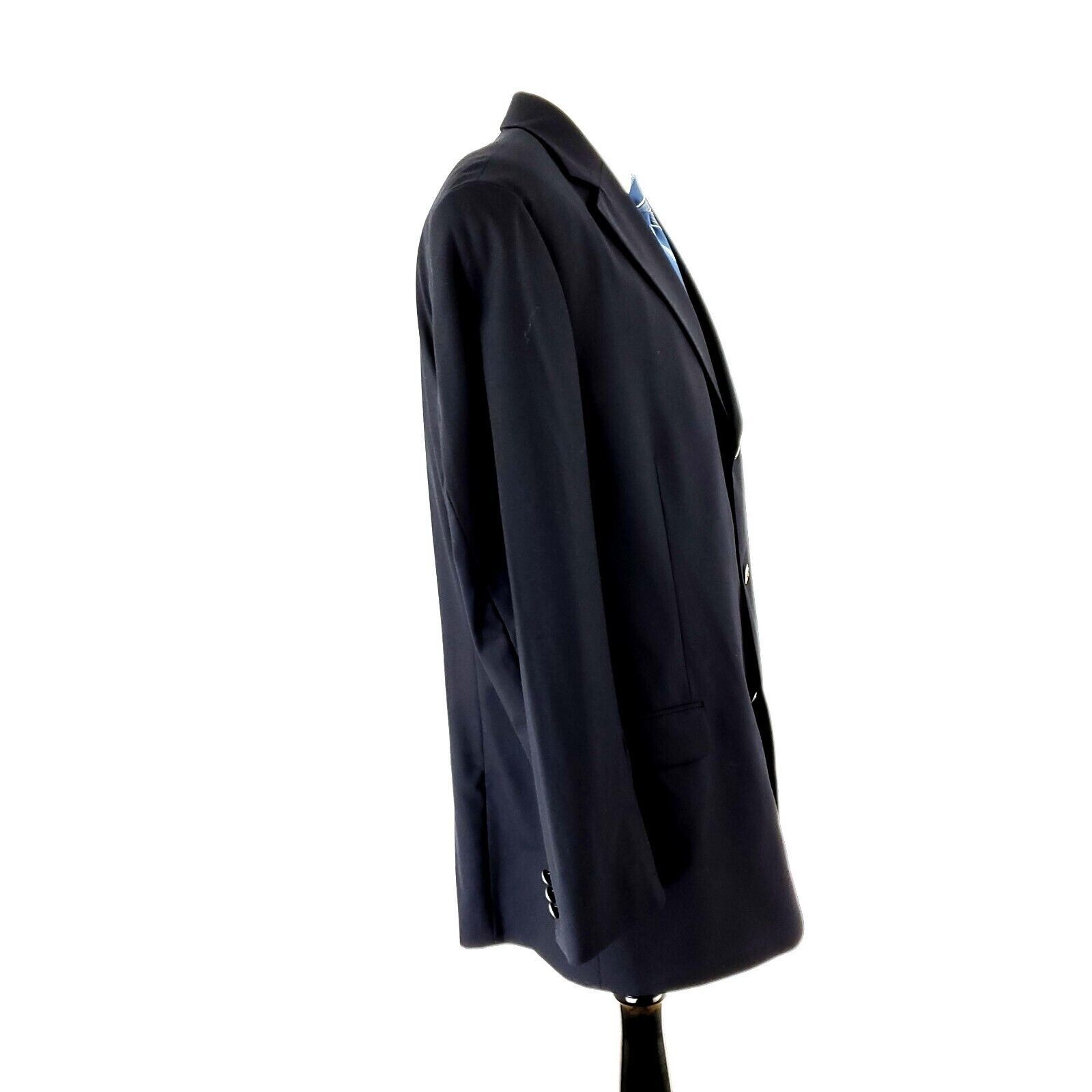 Alan Flusser Alan Flusser Wool 3 Silver Button Blazer 42L Gray Blue Size 42L - 7 Thumbnail