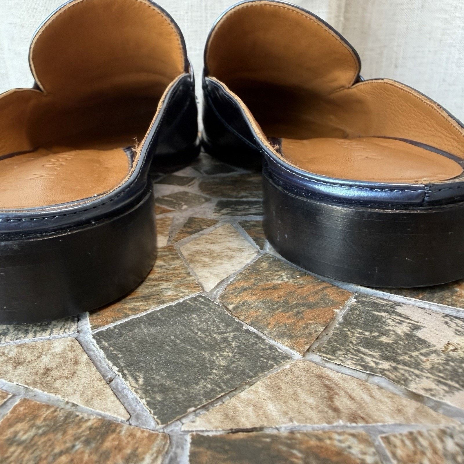 M.Gemi M.Gemi Leather Slide Loafers Navy Blue EU 37Made in Italy Size US 6.5 / IT 36.5 - 11 Thumbnail