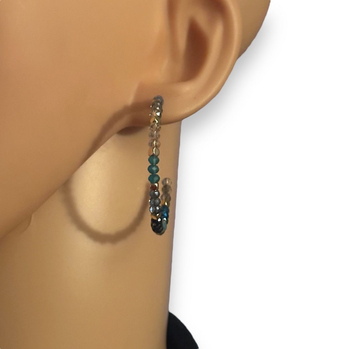 Other Frenzy semi precious stone bead hoop earrings Size ONE SIZE - 3 Thumbnail
