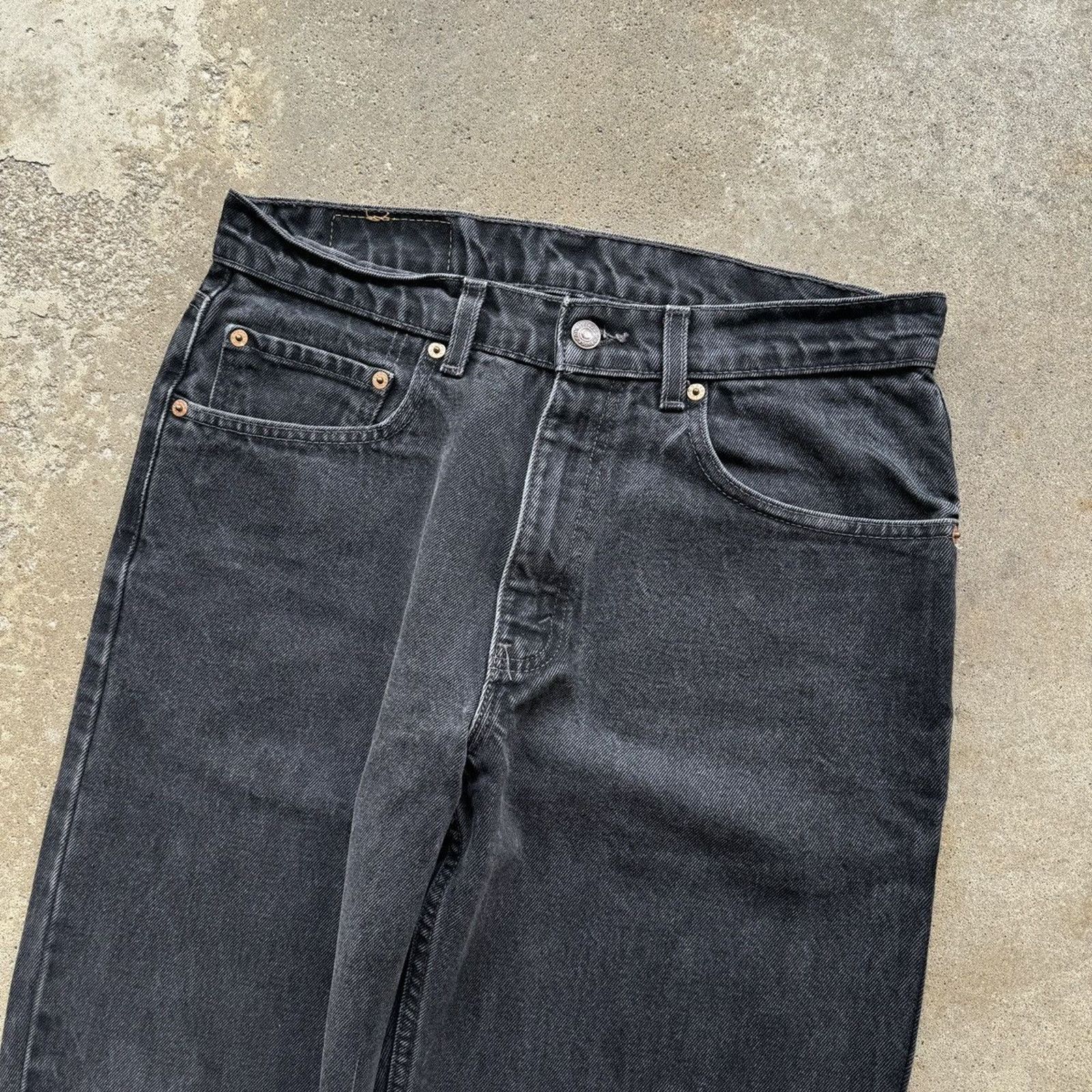Levi's 90s Levi's 550 Faded Black Jeans USA ERD Grunge Chrome Biker Size US 32 / EU 48 - 6 Thumbnail