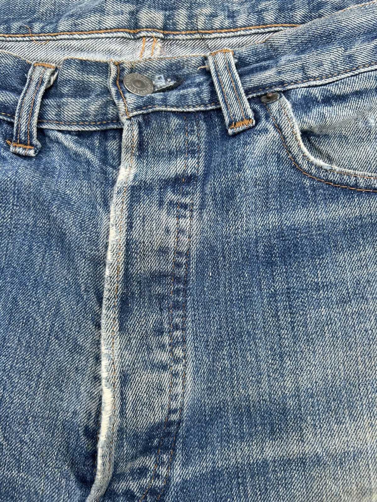 Levi's Thrashed 70s-80s Vintage Levis 6 Selvedge Short Denim jeans Size US 33 - 9 Thumbnail