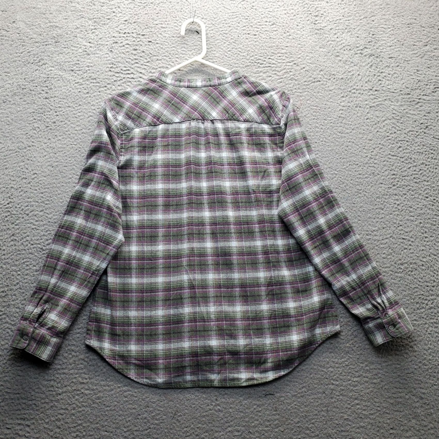 Vintage L.L. Bean Flannel Shirt Womens L Multi Plaid Casual Long Sleeve V-Neck Button Up Size L / US 10 / IT 46 - 2 Thumbnail