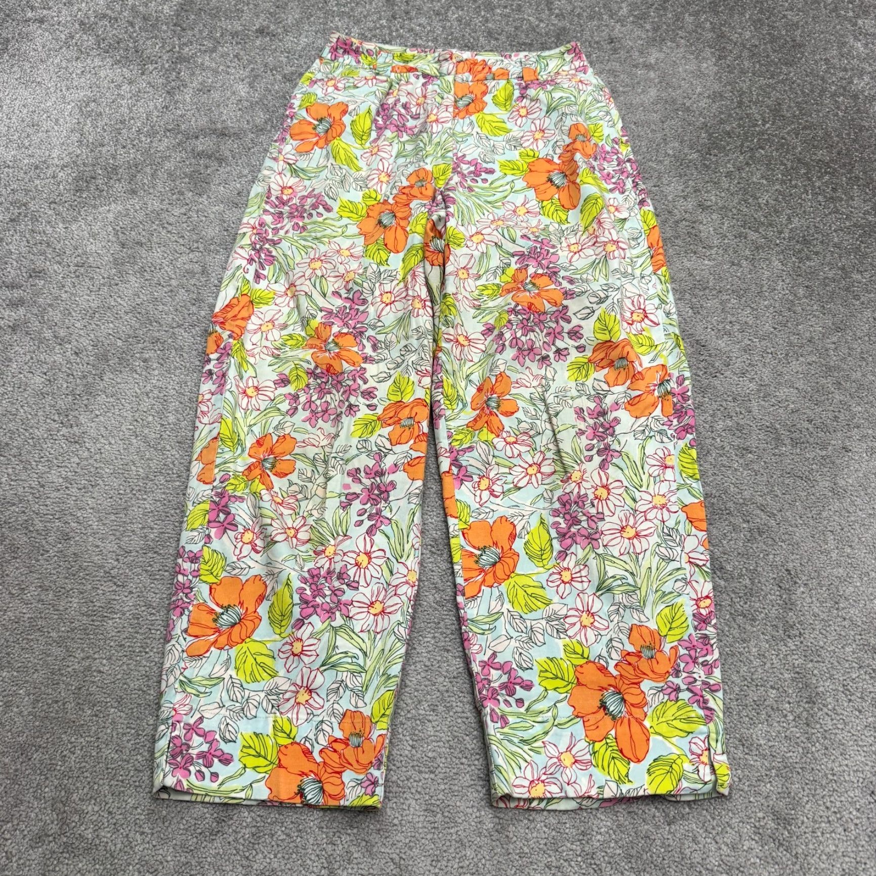 Talbots Talbots Pants Cropped Chino Multicolor Floral Stretch Cotton Blend Womens 6 Regular Inseam 25 in Straight Size 28" / US 6 / IT 42 - 2 Thumbnail