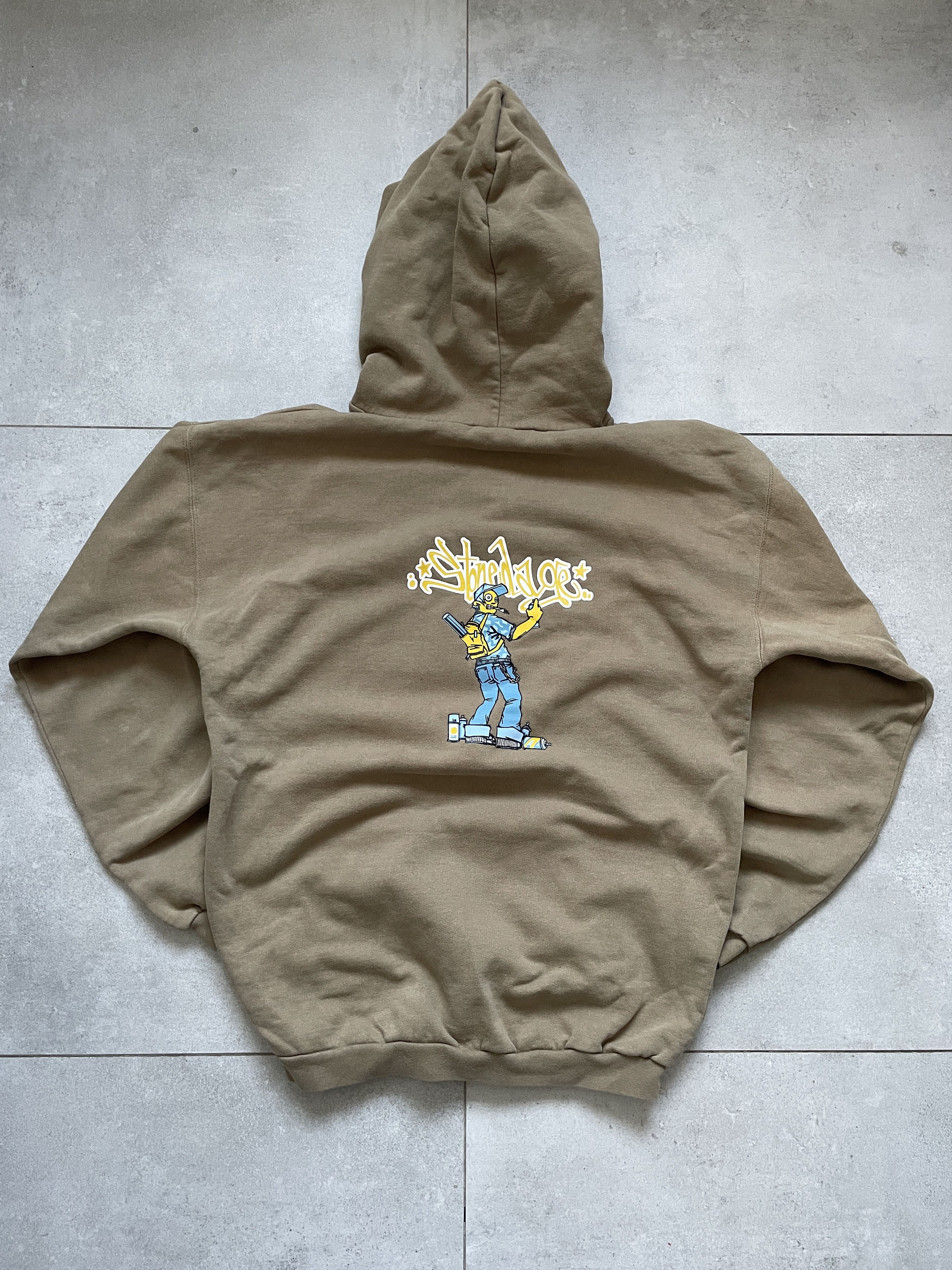 Vintage VINTAGE 90S STONEDAGE STONED GANJA BEIGE BOXY HOODIE Size US M / EU 48-50 / 2 - 3 Thumbnail
