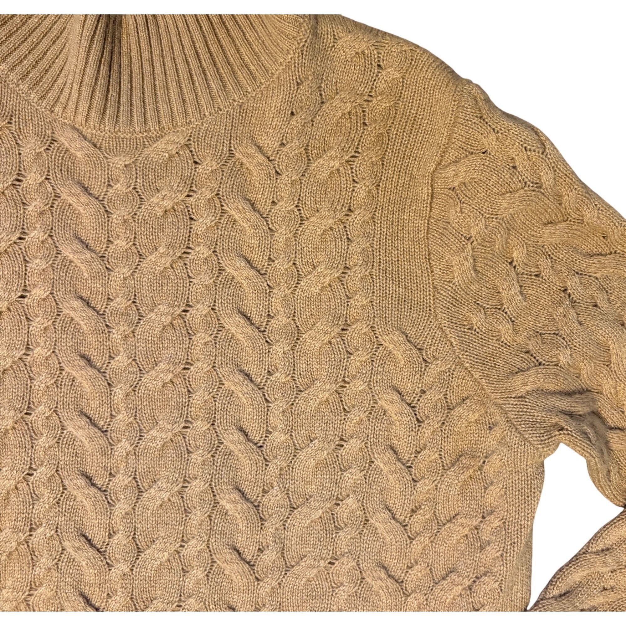 Amina Rubinacci $660 Amina Rubinacci L Cashmere Cable Knit High Neck Pullove Size L / US 10 / IT 46 - 4 Thumbnail
