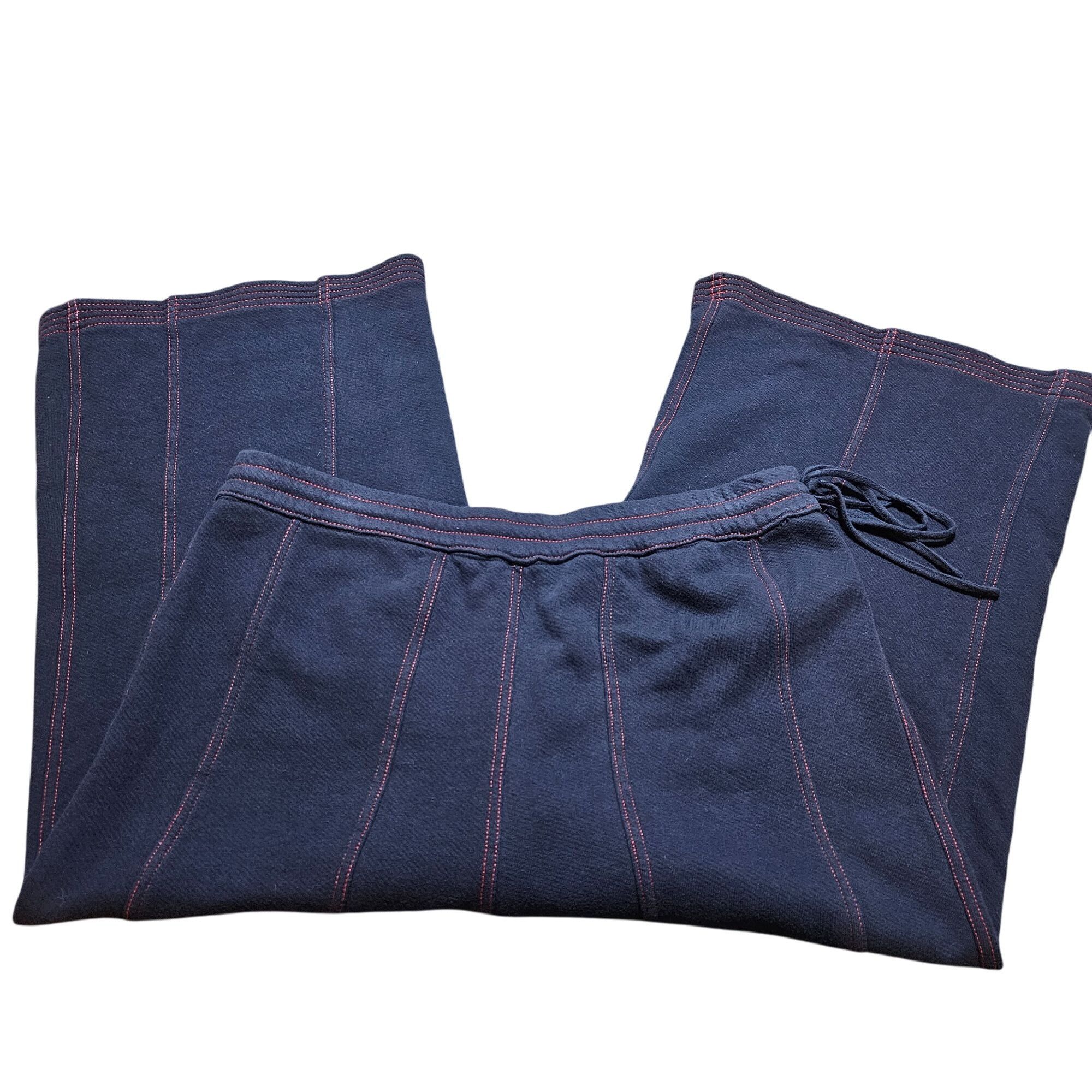 Anthropologie Anthropologie Pants Navy L Wide Leg Loungecore Soft Terry At Size 34" / US 12 / IT 48 - 4 Thumbnail