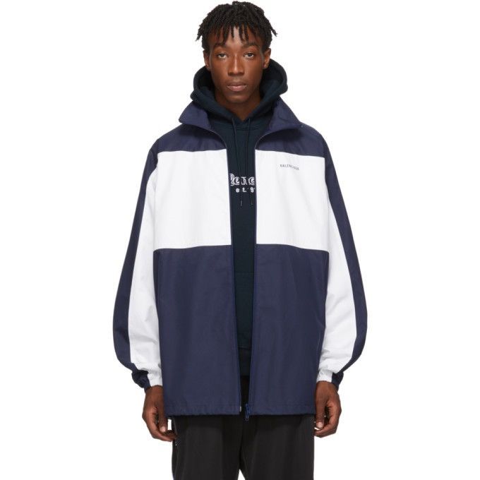 Balenciaga Final Drop📦 Balenciaga Blue White Zip-up Jacket Size US XL / EU 56 / 4 - 12 Thumbnail