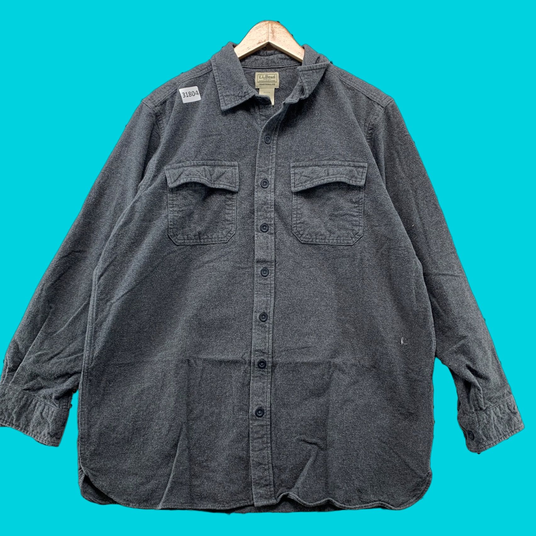 Vintage VINTAGE L.L. Bean Chamoi Button Shirt Men Large Tall Gray Long Sleeve Outdoor Pocket 90s Size US L / EU 52-54 / 3 - 1 Thumbnail