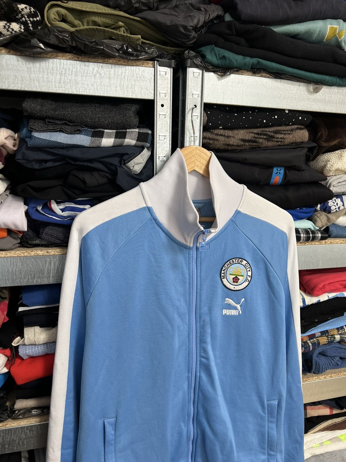 Puma Puma Manchester City Men's Soccer Full Zip Track Jacket Sz M Size US M / EU 48-50 / 2 - 2 Thumbnail