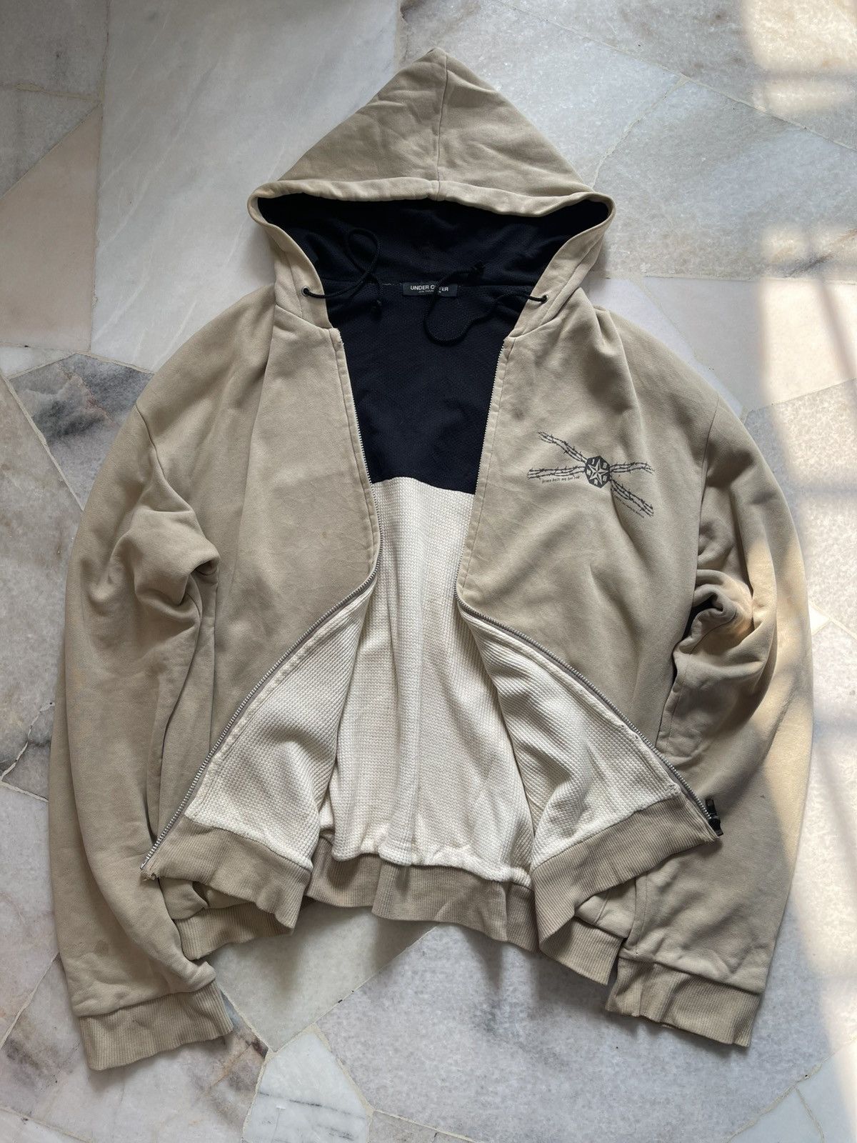A.F.F.A. × Undercover A/W1996 Undercover 'Jesus Built My Hot Rod' Thermal Hoodie Size US XL / EU 56 / 4 - 12 Thumbnail