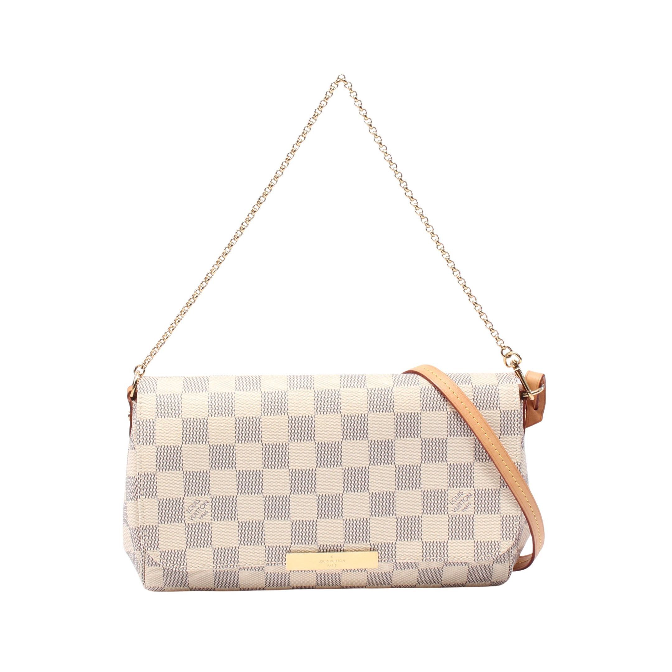 Louis Vuitton Louis Vuitton Favorite Mm Damier Azur Chain Handbag Leather White Size ONE SIZE - 1 Thumbnail