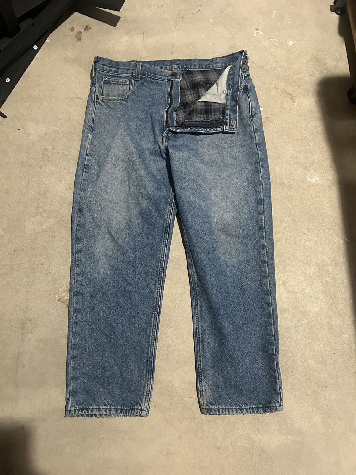 Carhartt × Vintage Vintage Carhartt Flannel Lined Blue Jeans Size US 36 / EU 52 - 1 Thumbnail