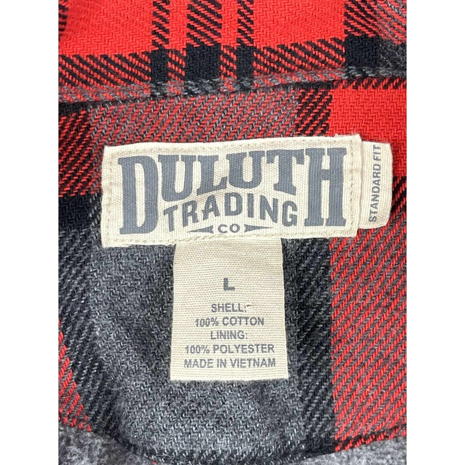 Vintage Duluth Men's Fleece Lined Flannel Long Sleeve Snap Up Red Plaid L Shirt Size US L / EU 52-54 / 3 - 4 Thumbnail
