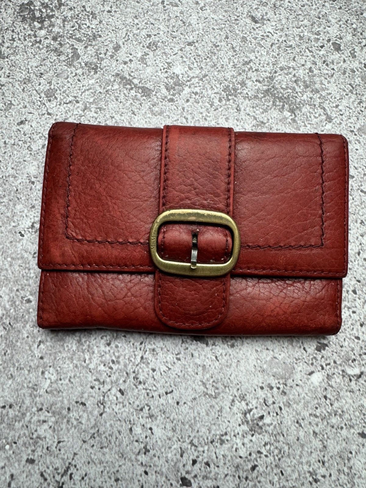 Hysteric Glamour × Vintage Max Mara Wallet Red Leather Vintage Size ONE SIZE - 3 Thumbnail