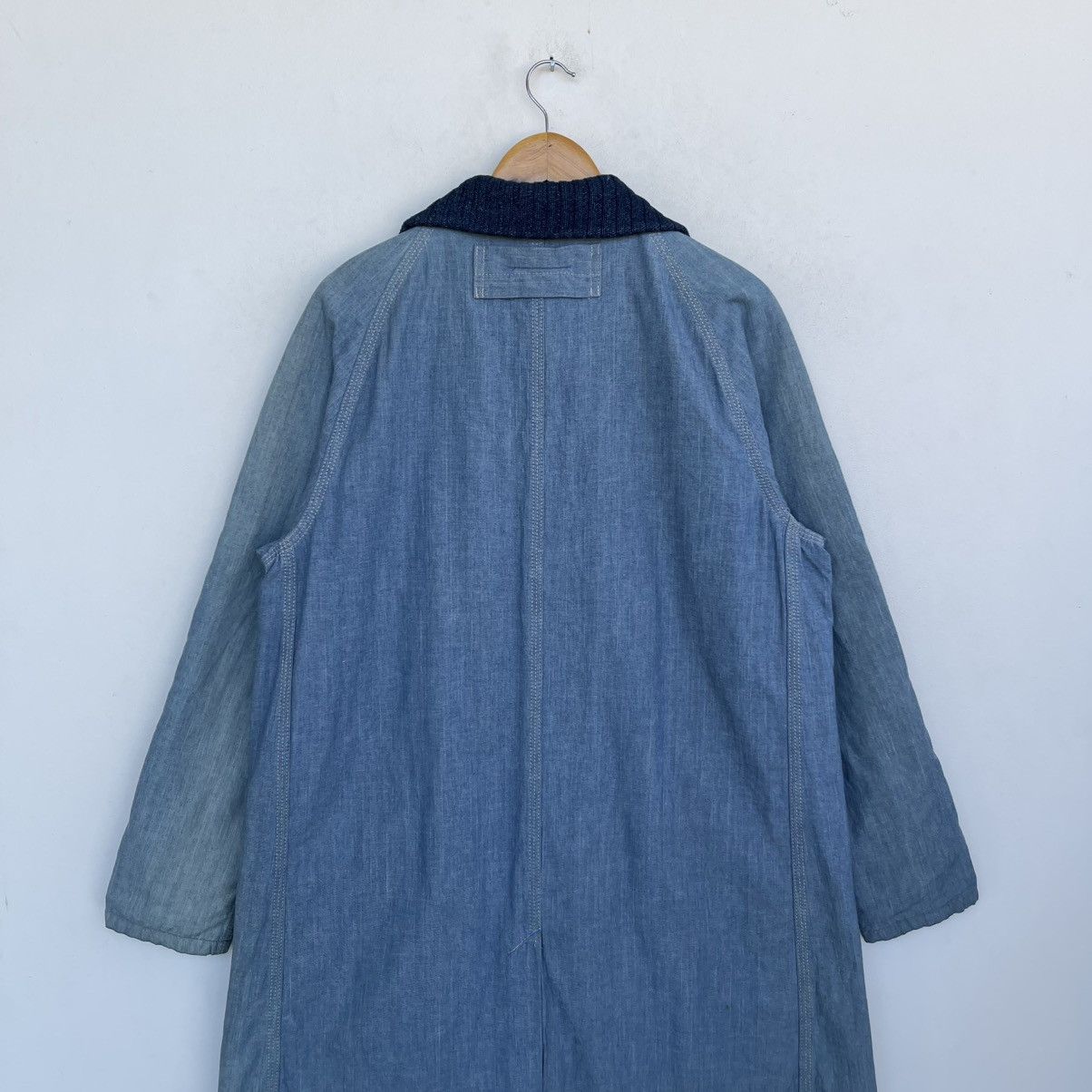 Blue Blue Japan Blue Blue Japan Indigo Knit Collar Quilted Denim Long Coat Size US M / EU 48-50 / 2 - 13 Thumbnail
