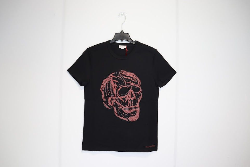 image of Alexander Mcqueen O1Rshd1 Skull Logo T-Shirt In Black, Men's (Size Medium)
