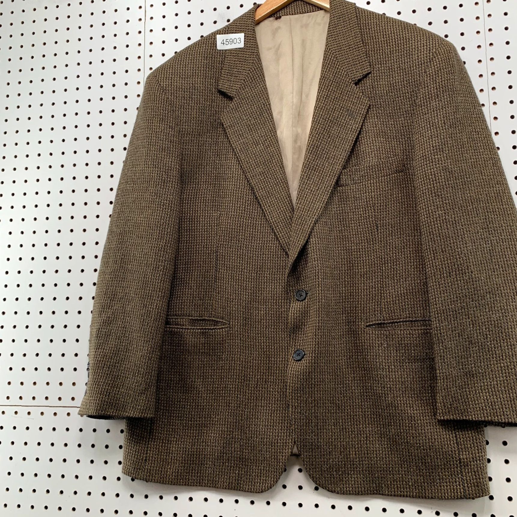 Vintage VINTAGE Mark Shale Blazer Mens 44R Wool Tweed Brown Textured Made USA Jacket Coat Size 44R - 3 Thumbnail