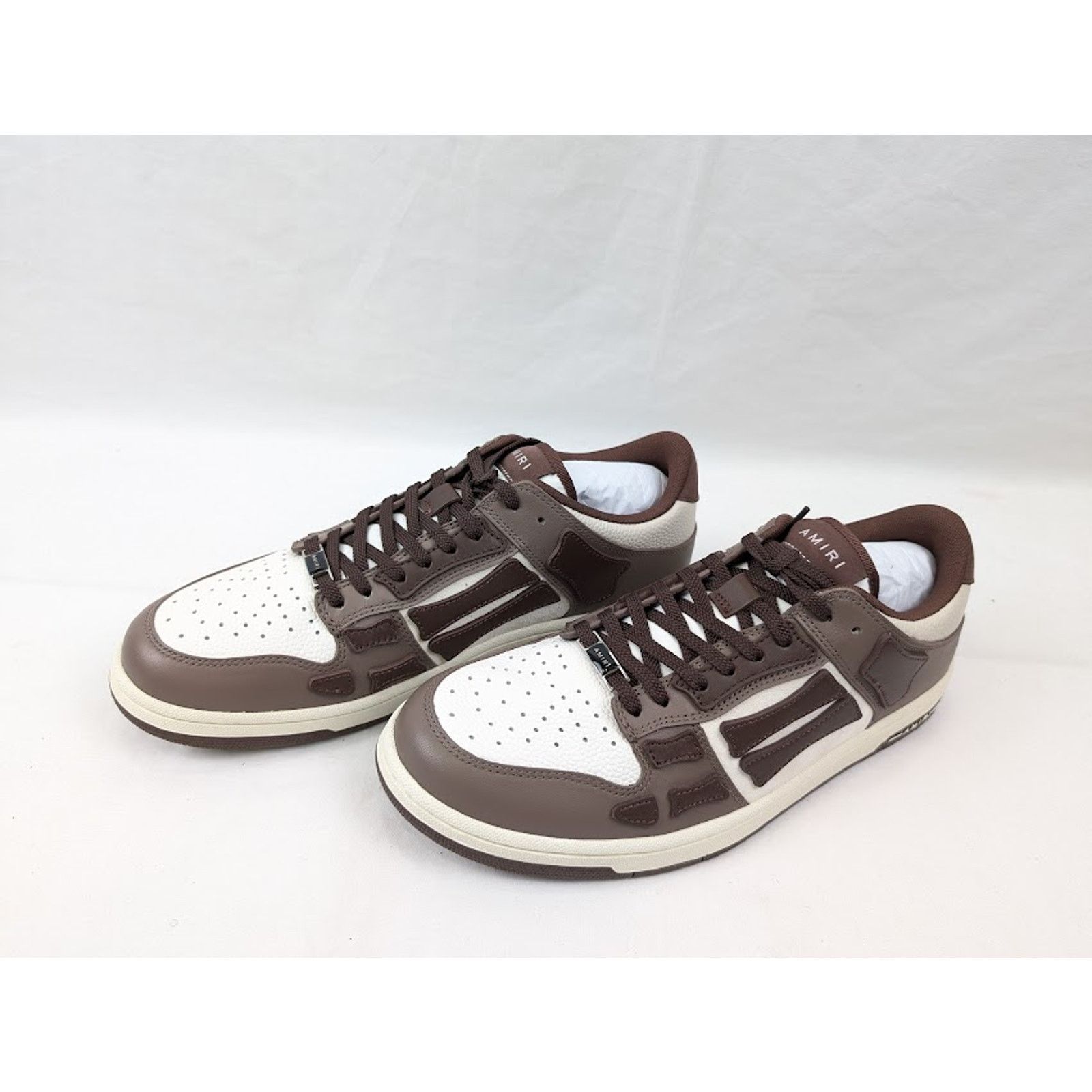 Amiri o1rshd1 Skelton Low-Top Sneakers in Brown Size US 9 / EU 42 - 17 Thumbnail