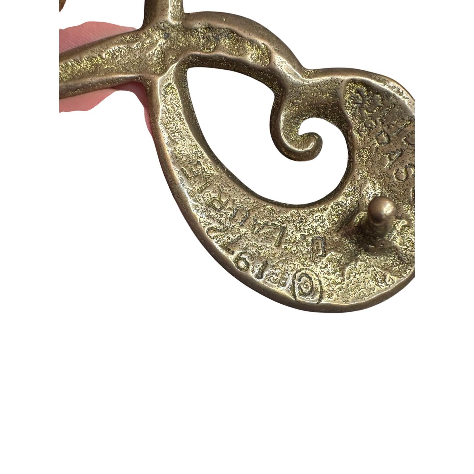 Vintage 1970s vintage brass belt buckle by Duncan Laurie 1972 Size ONE SIZE - 5 Thumbnail