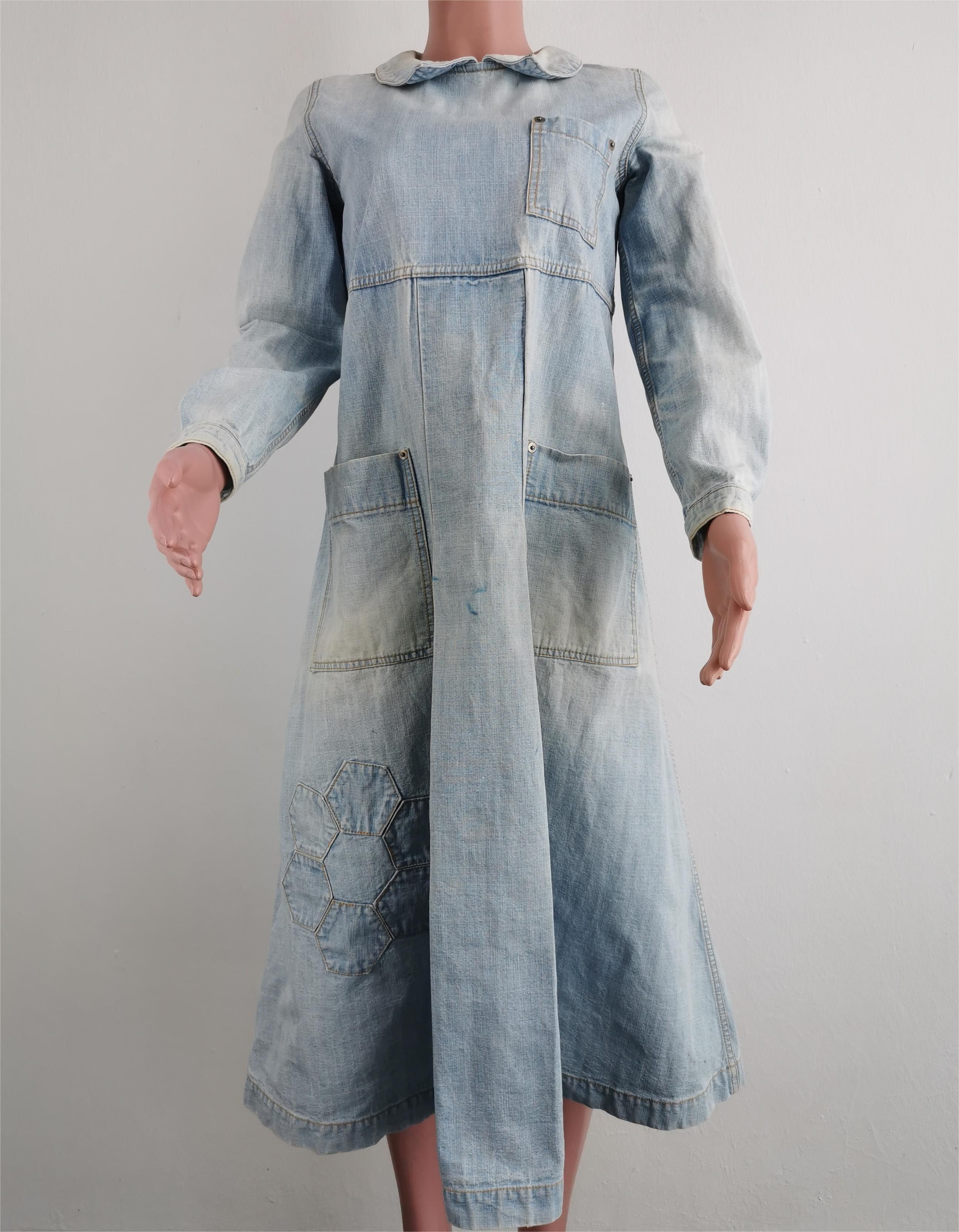 Issey Miyake × Ne-Net Distressed Vintage Ne-Net X Issey Miyake Denim Dress Size M Size XS / US 0-2 / IT 36-38 - 2 Thumbnail