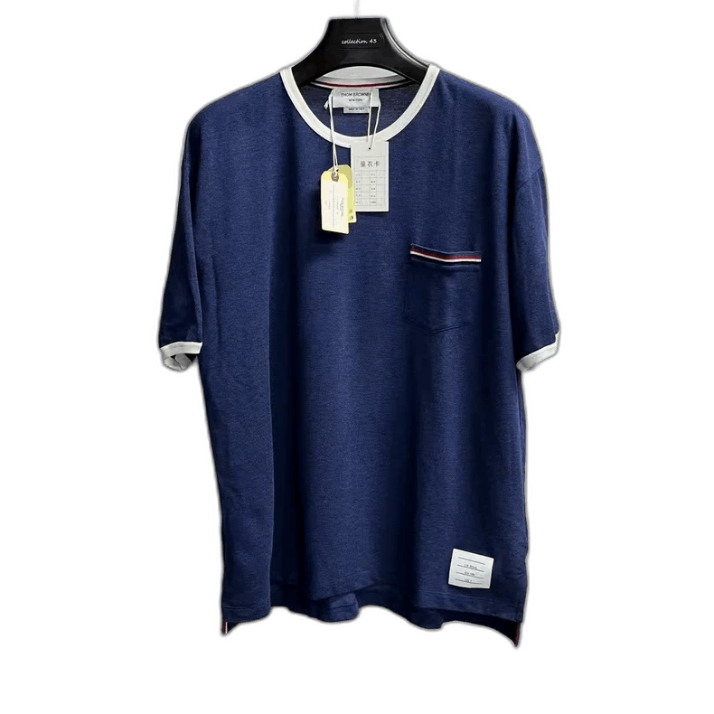 Tシャツ・カットソー THOM BROWNE Men T-shirt Navy MJS288A00042 415 Thom Browne Cotton 4-Bar Stripe T-Shirt | Saks Fifth Avenue