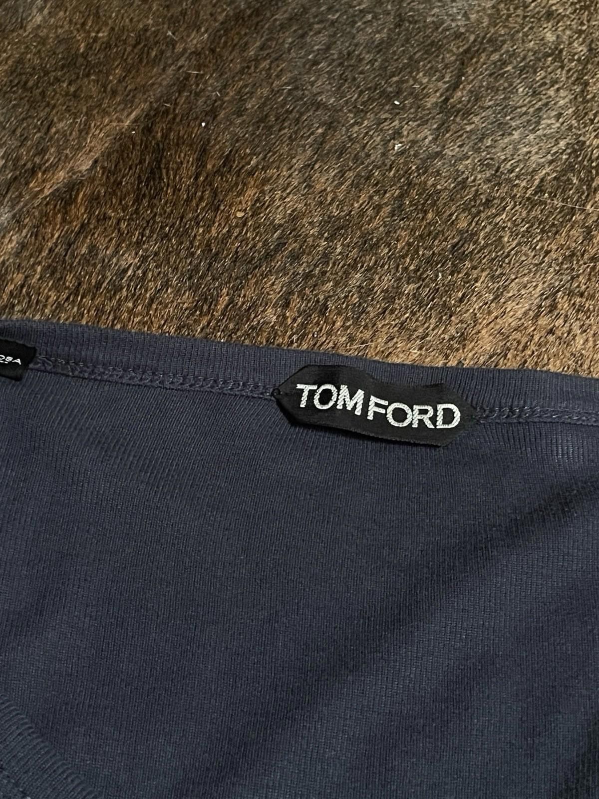 Tom Ford Tom Ford ribbed Henley T-Shirt in navy — modal and cotton Size US XL / EU 56 / 4 - 3 Thumbnail