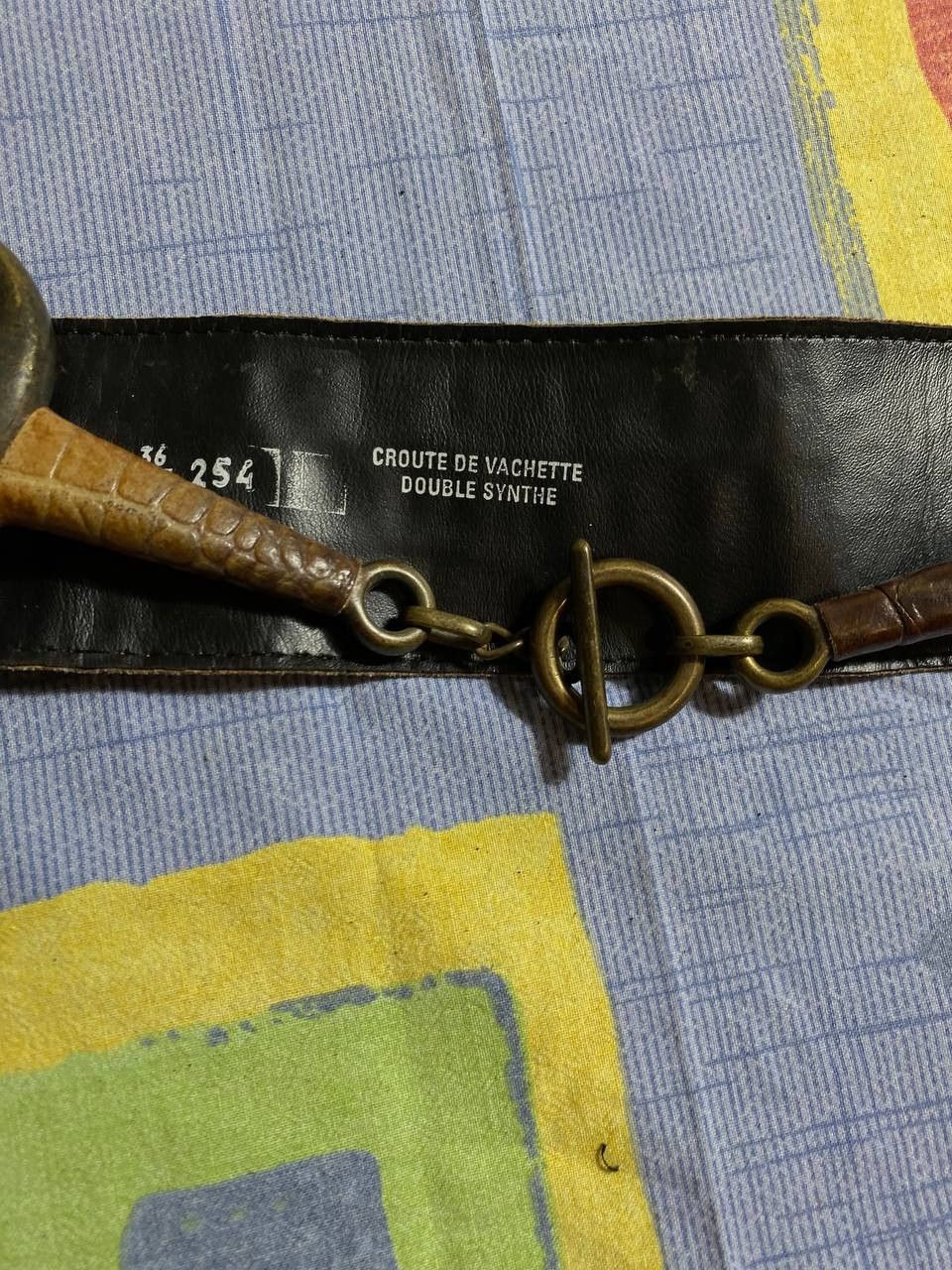 Japanese Brand CRAZY Y2K Japanese Genuine Leather Big Logo Buckle Belt Size ONE SIZE - 3 Thumbnail