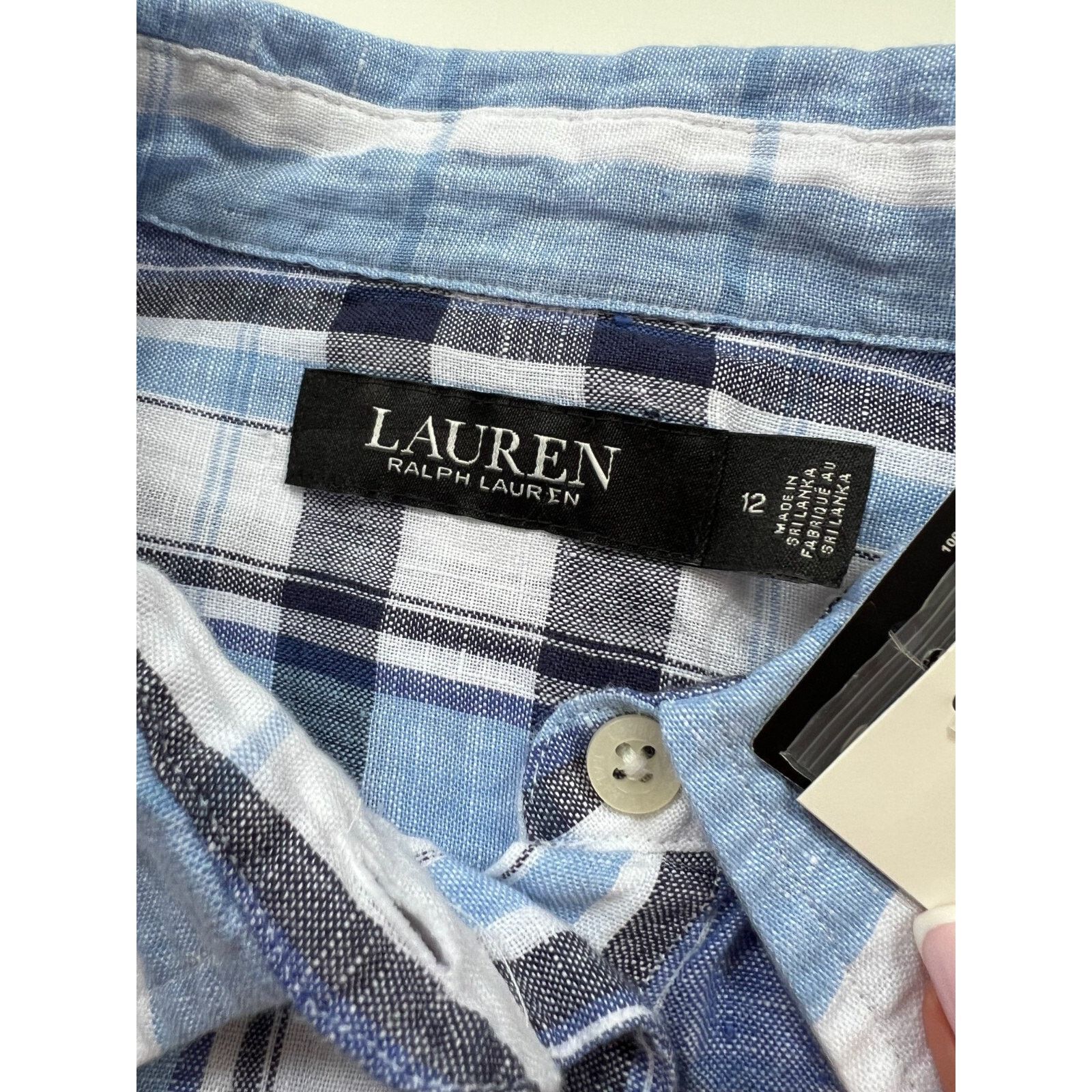 Lauren Ralph Lauren Ralph Lauren Floral & Plaid Linen Shirtdress Women's Size 12 Size XL / US 12-14 / IT 48-50 - 4 Thumbnail